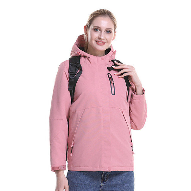 Blouson-Chauffant-Femme-Rose