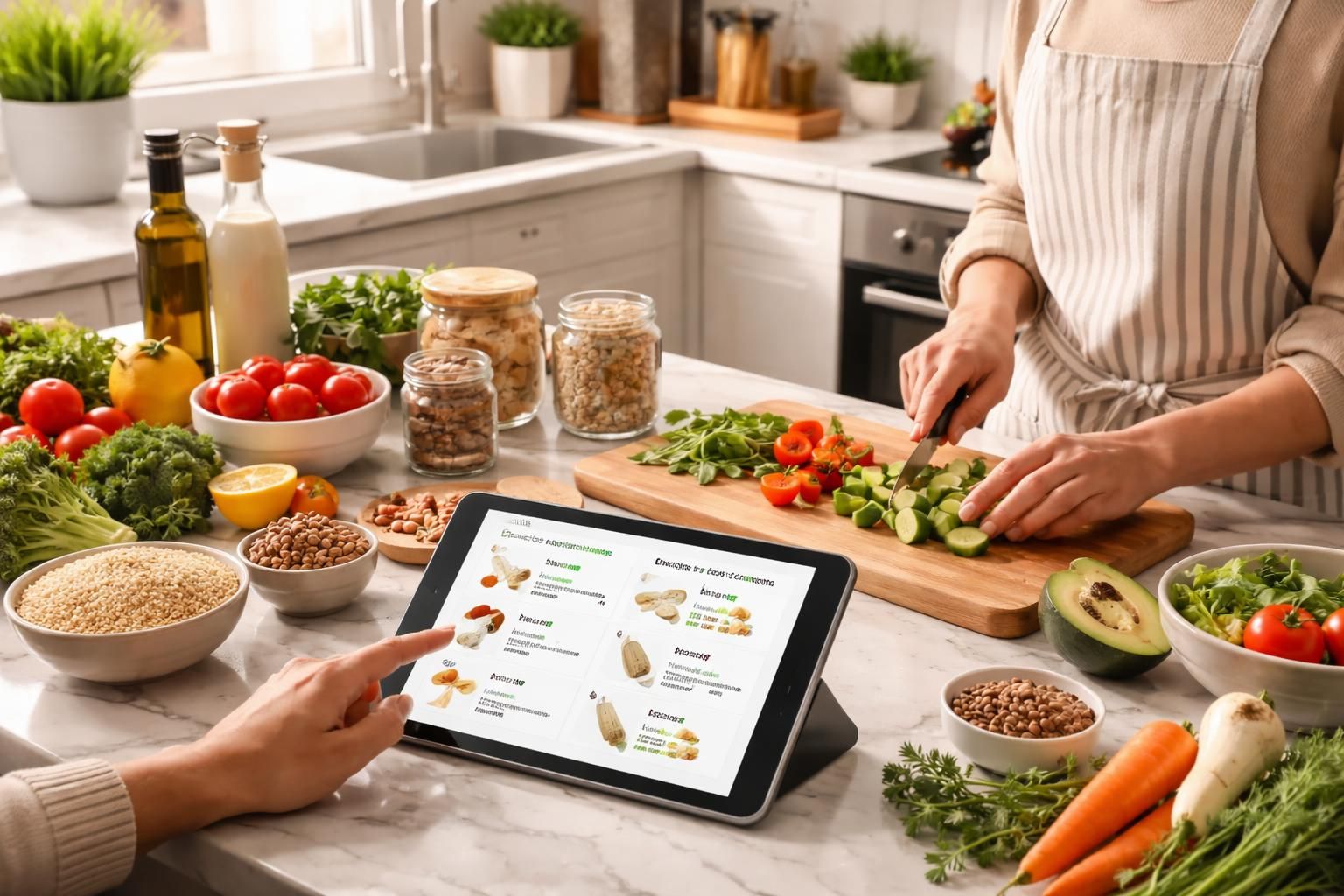 découvrez comment une tablette tactile peut simplifier la cuisine en gérant allergies et substitutions d'ingrédients pour des repas sûrs et savoureux.