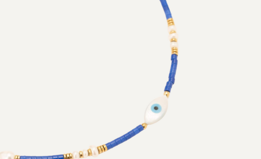 Collier Porte-Bonheur Hamsa Main Bleue - Protection Contre Le Mauvais œil Et Symbole De La Kabbale