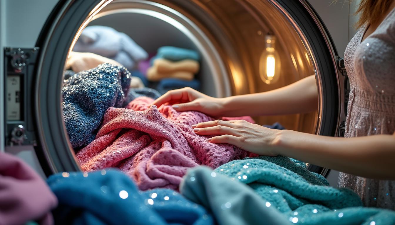 découvrez nos conseils pratiques pour laver vos vêtements ornés de paillettes ou de strass sans les abîmer. apprenez les meilleures techniques et astuces pour préserver l'éclat et la brillance de vos tenues festives tout en assurant un nettoyage efficace.