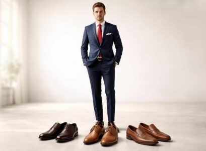 découvrez comment choisir la chaussure marron idéale pour accompagner un costume bleu et une cravate rouge, afin de créer un look élégant et harmonieux.