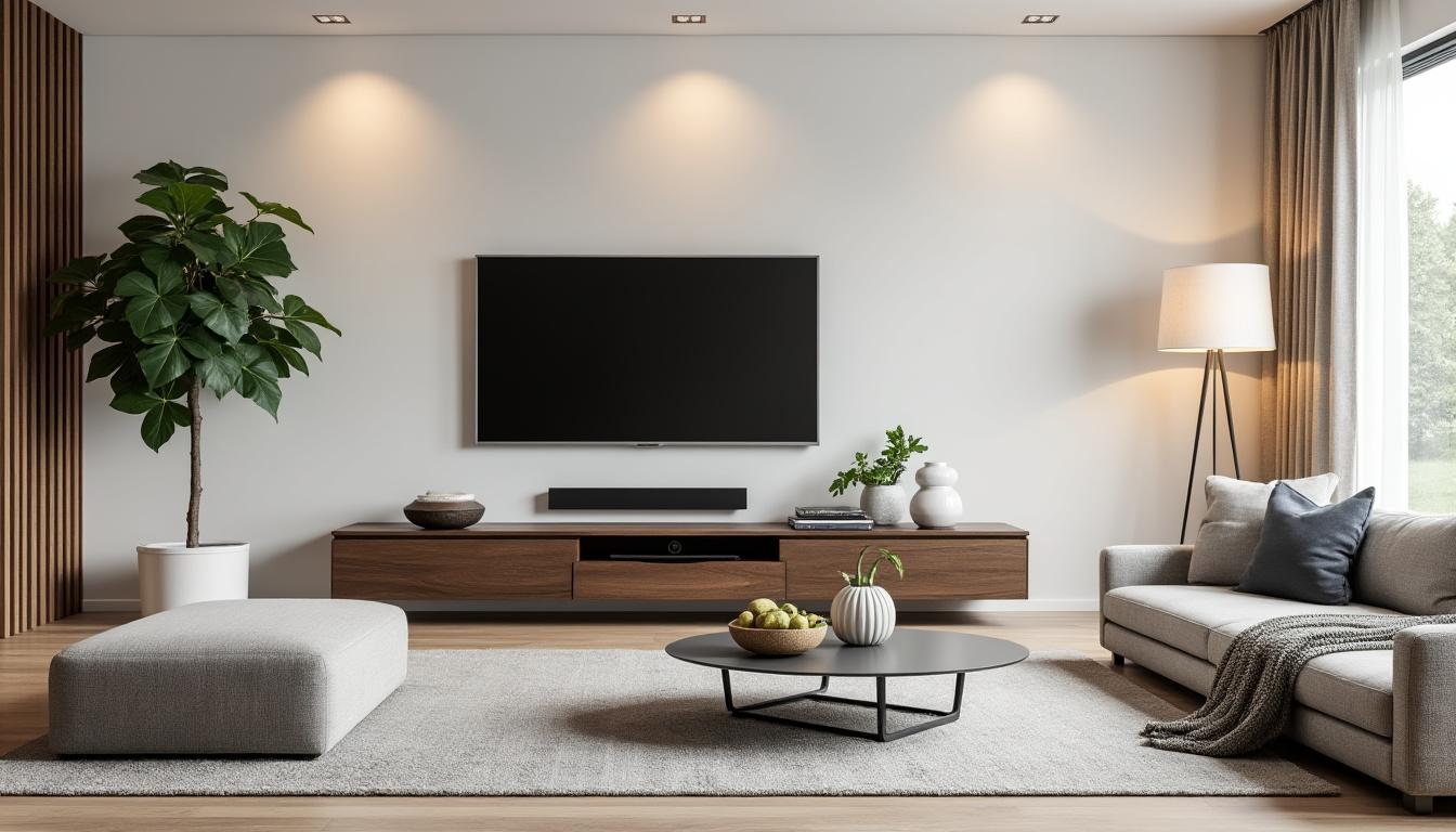 plongez dans l'élégance du meuble tv kaorka k16 xs 120cm en noyer, parfait pour sublimer votre salon moderne. son design raffiné et ses finitions de qualité apporteront une touche d'originalité à votre intérieur tout en offrant un espace fonctionnel pour vos appareils multimédias.