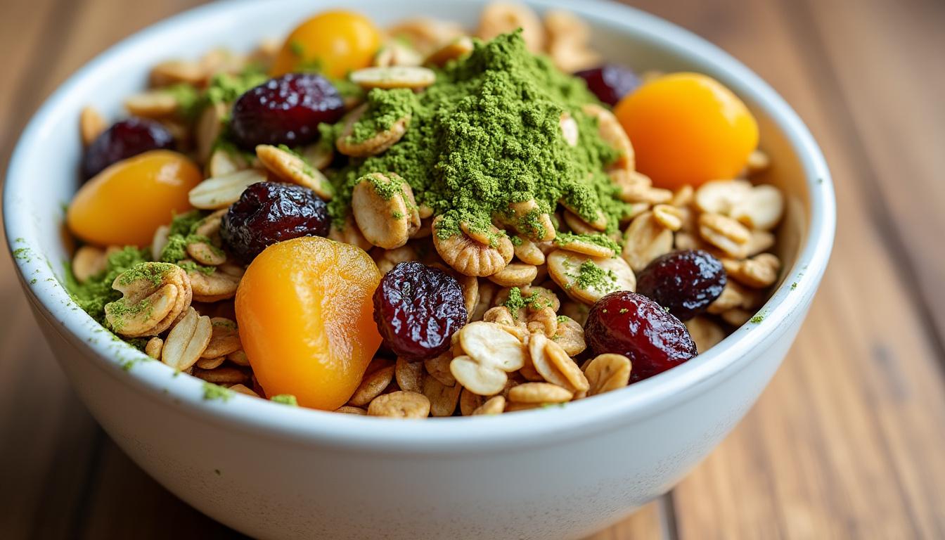 découvrez les bienfaits du granola de claire au matcha, une délicieuse option pour votre petit déjeuner. riche en nutriments et préparé avec des ingrédients naturels, ce granola allie saveur et bien-être pour bien commencer la journée.