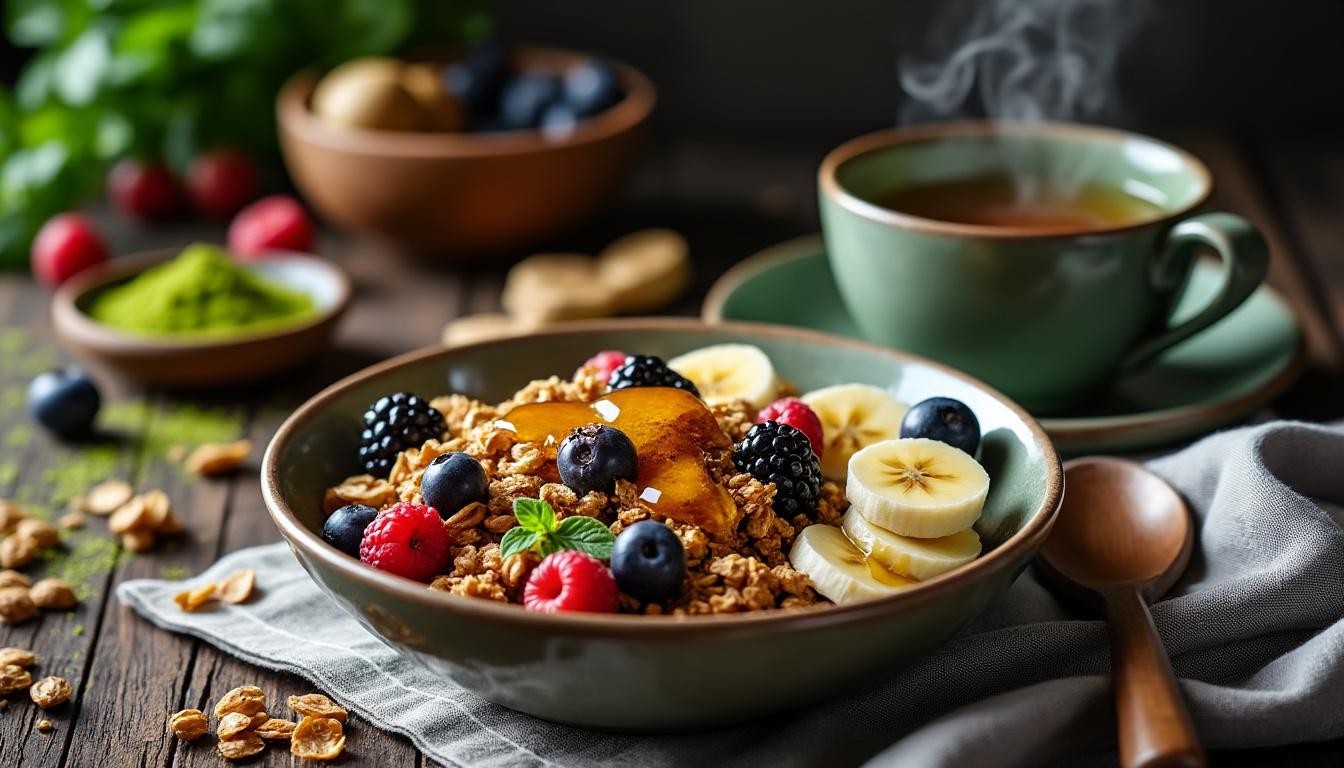 découvrez les bienfaits du granola de claire au matcha, une délicieuse option saine pour votre petit déjeuner. riche en antioxydants et en fibres, ce granola offre une énergie durable tout en éveillant vos papilles avec son goût unique. commencez votre journée de manière savoureuse et nourrissante !