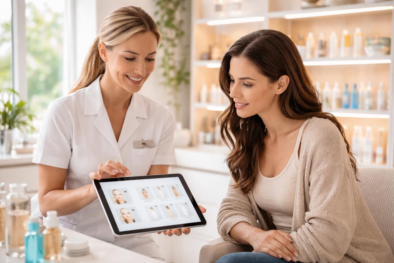 découvrez comment la tablette tactile en institut de beauté facilite le choix de la routine idéale pour votre peau, pour des soins personnalisés et efficaces.