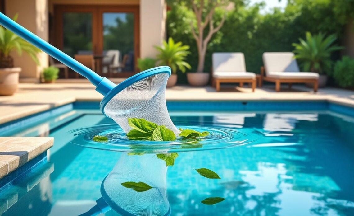 découvrez le filet de piscine à manche télescopique, l'outil incontournable pour entretenir facilement votre piscine et garder une eau propre toute la saison.
