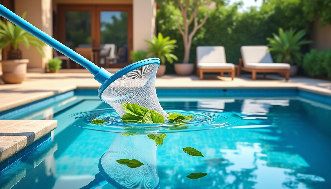 découvrez le filet de piscine à manche télescopique, l'outil incontournable pour entretenir facilement votre piscine et garder une eau propre toute la saison.