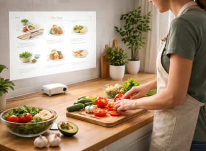 découvrez comment le mini vidéoprojecteur acer vous accompagne en cuisine pour suivre vos recettes en mode mains libres, directement au mur.