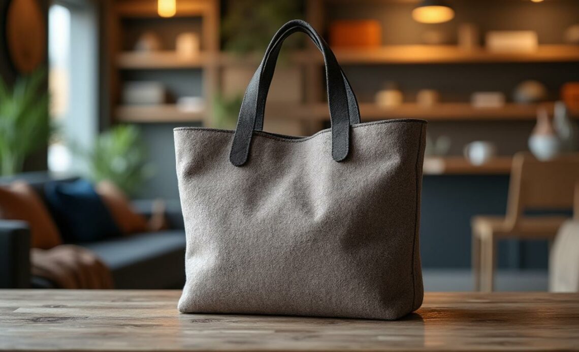 découvrez notre sac cabas en feutre de laine, l'accessoire idéal alliant style et originalité, parfait comme cadeau pour les amateurs de mode à la recherche d'élégance et d'authenticité.