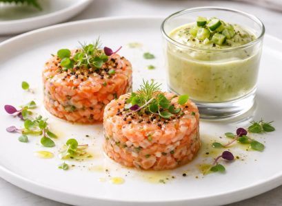 découvrez comment préparer rapidement des timbales de saumon accompagnées d'une mousse de courgettes légère au micro-ondes en seulement 15 minutes, pour un repas savoureux et facile.