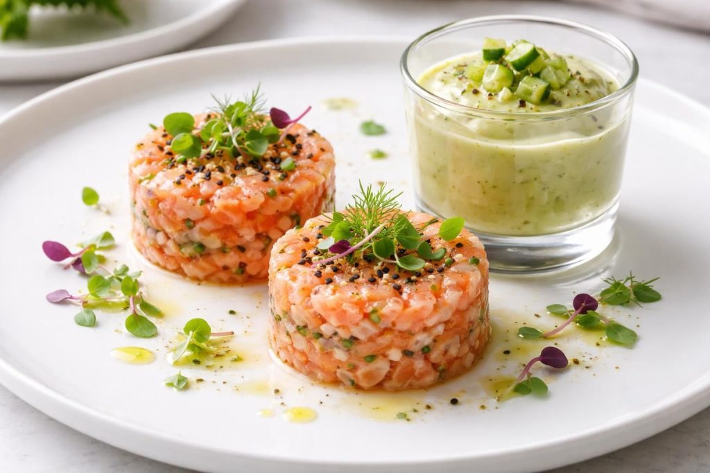 découvrez comment préparer rapidement des timbales de saumon accompagnées d'une mousse de courgettes légère au micro-ondes en seulement 15 minutes, pour un repas savoureux et facile.
