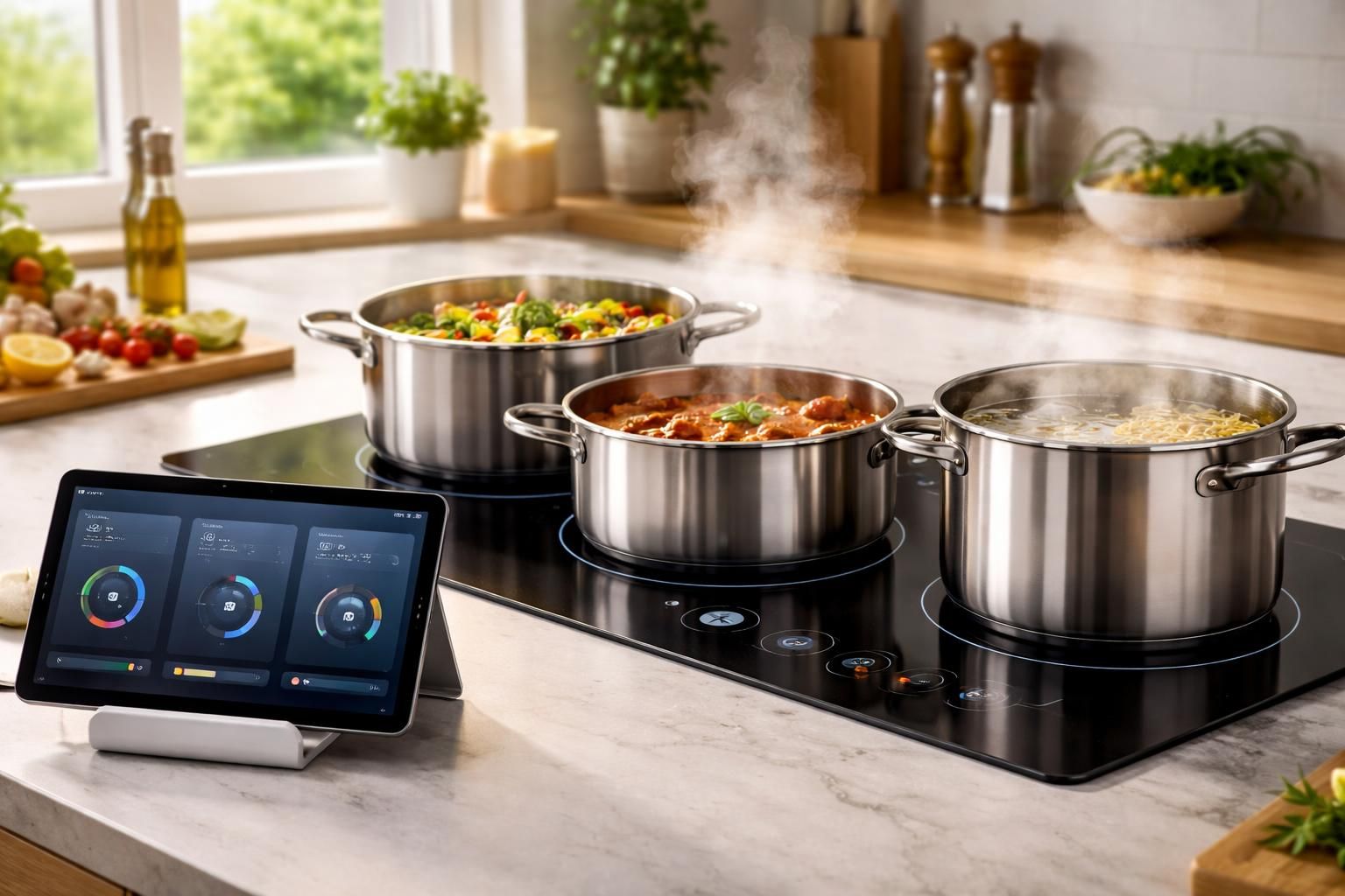 découvrez comment la tablette samsung galaxy simplifie la cuisine en gérant parfaitement la cuisson de trois casseroles en même temps, pour zéro oubli et des plats réussis à coup sûr.
