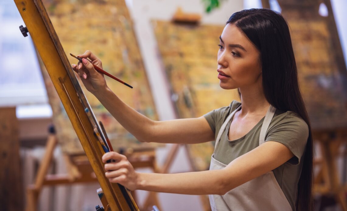 Artist painting