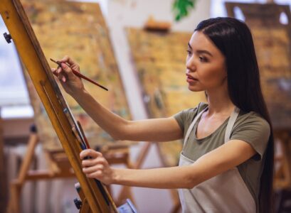 Artist painting
