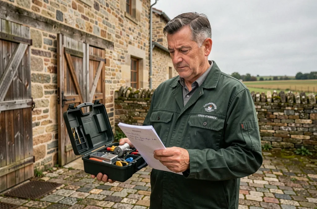 Chauffagiste en zone rurale intervenant dans une ferme en Seine-et-Marne près de Coulommiers