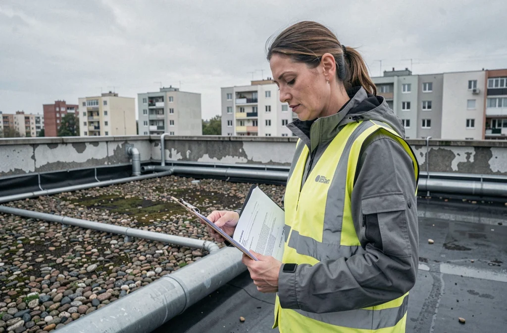Inspection technique de la toiture d'un immeuble en copropriété par une entreprise de travaux