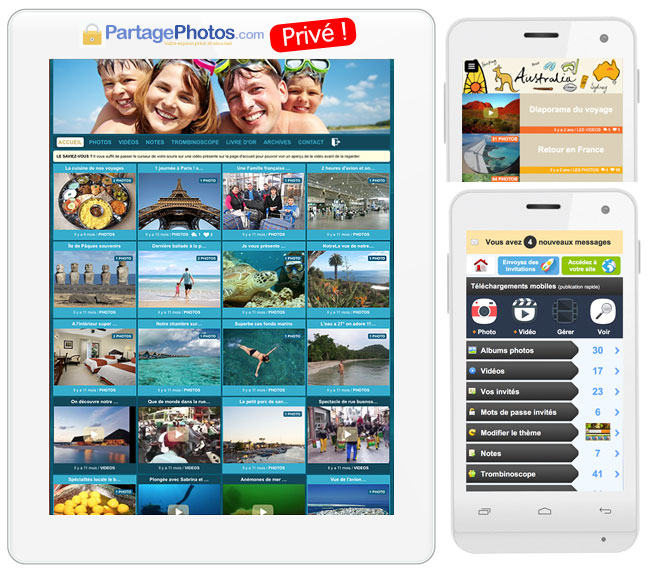 partage photo voyage sécurisé