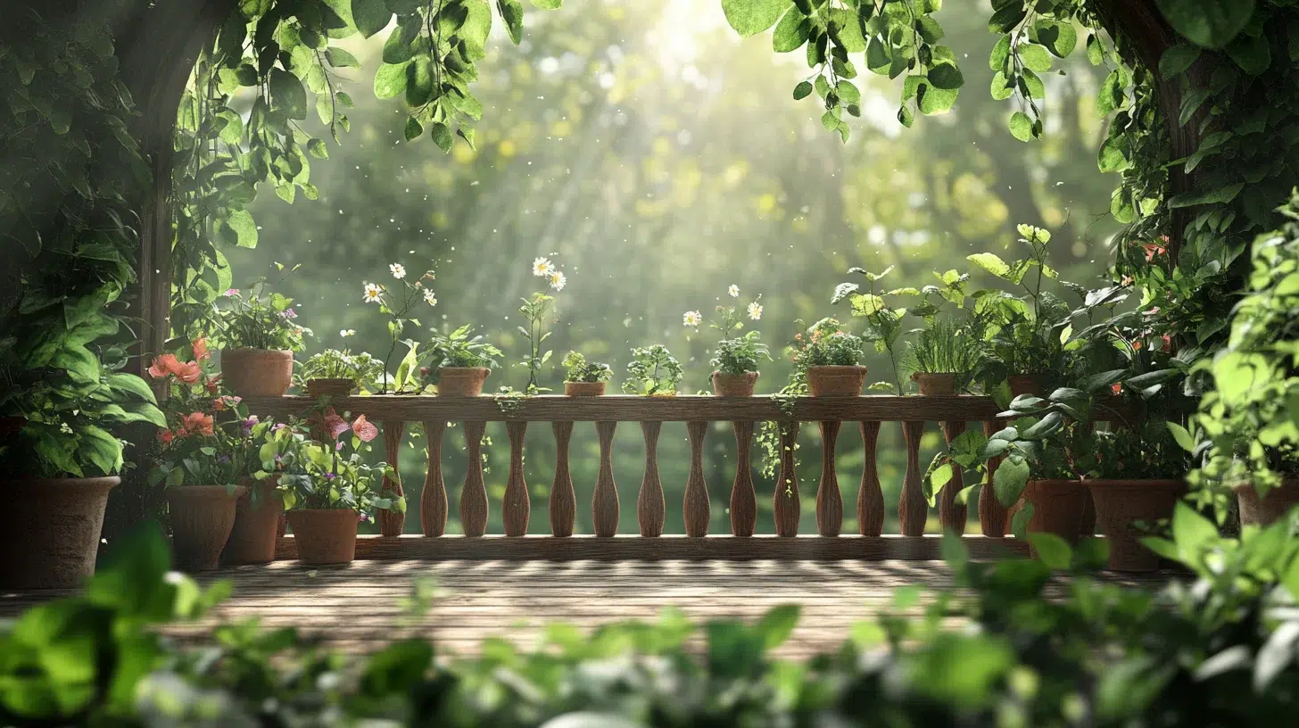 un balcon en forêt